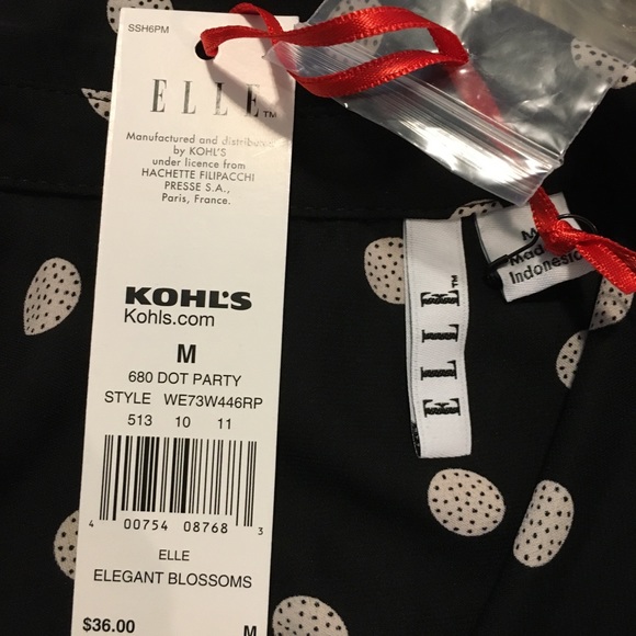 NWT ELLE semi-sheer buttoned blouse - Picture 9 of 13